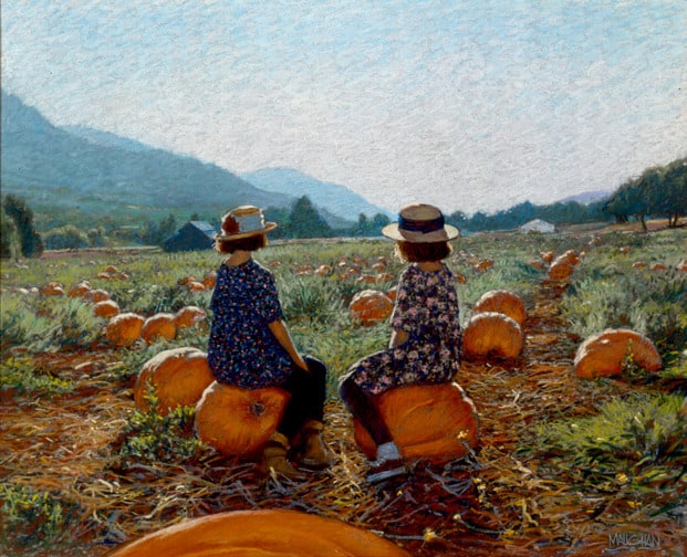 William Maughan Pumpkin Patch 24x30 pastel