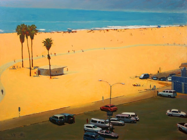 William Maughan Santa Monica Before the crowds 30x40 oil