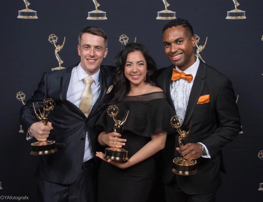 Norma Lopez and team with Emmys