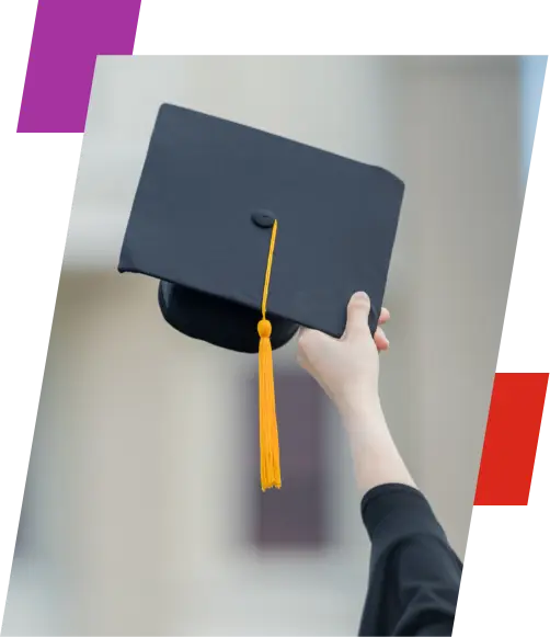 student holding graduation cap